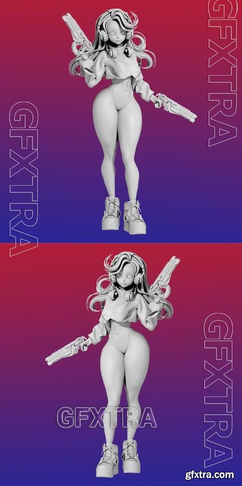 Cyberpunk Girl &ndash; 3D Print Model