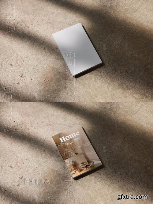 A4 Magazine Mockup With Window Light on Floor 544818435