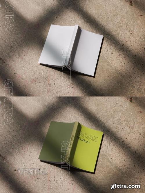 Paperback Book Mockup Open Upside Down 544817869