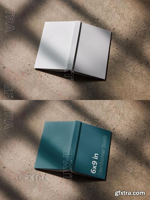 Hardcover Book Mockup Opened Upside Down 544817782