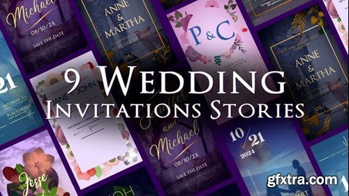 Videohive 9 Wedding Stories For Social Media 45575382