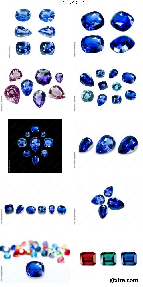 Jewel or Gems Isolated Background Pack 2 10xJPG