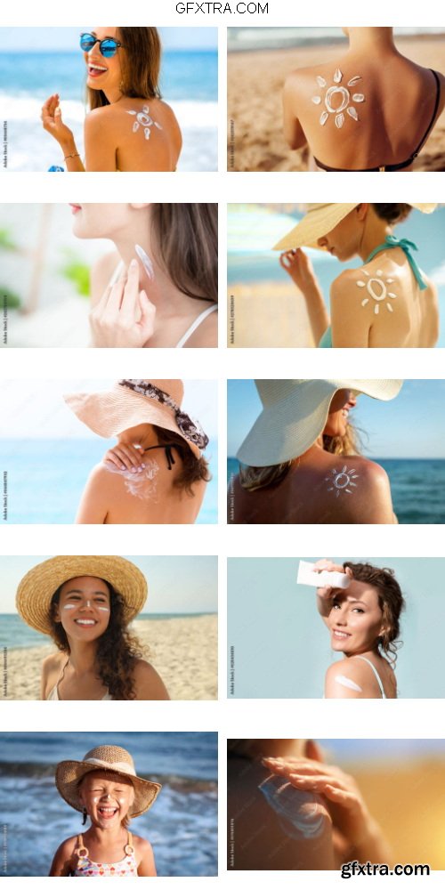 Suntan Cream Woman-Girl Images 10xJPG