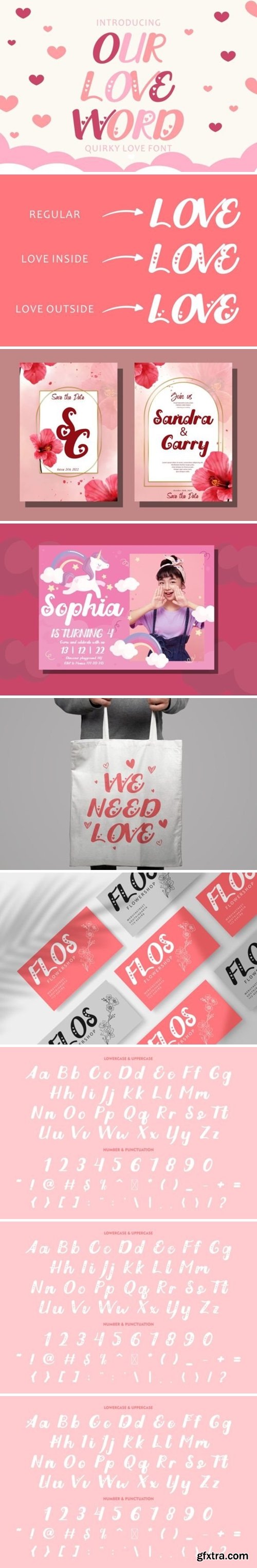 Our Love Word Font