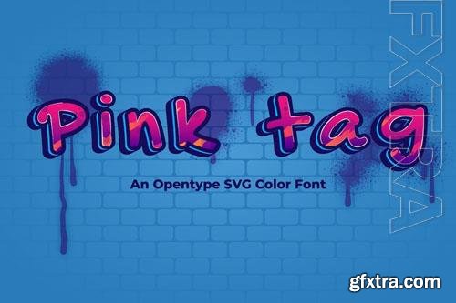 Pink tag font