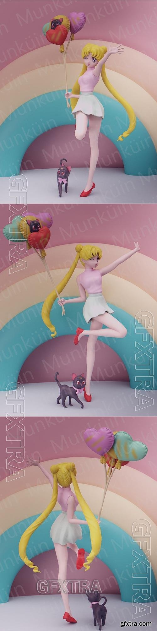 Usagi flowers and ballons &ndash; 3D Print Model