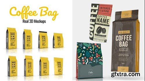 Videohive Coffee Bag Real 3D Mockups 45587253