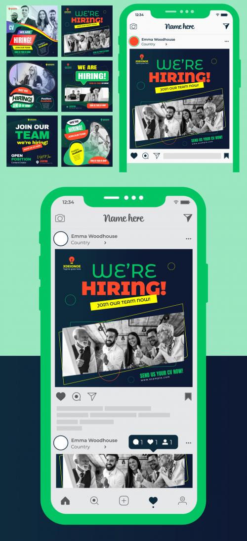 We're Hiring Social Media Post Design Template 588992342