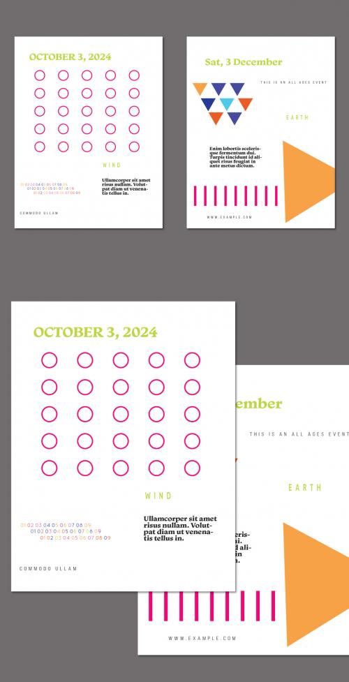 US Letter Flyer Template Very Minimal With Simple Bright Geometric Shapes 589235383