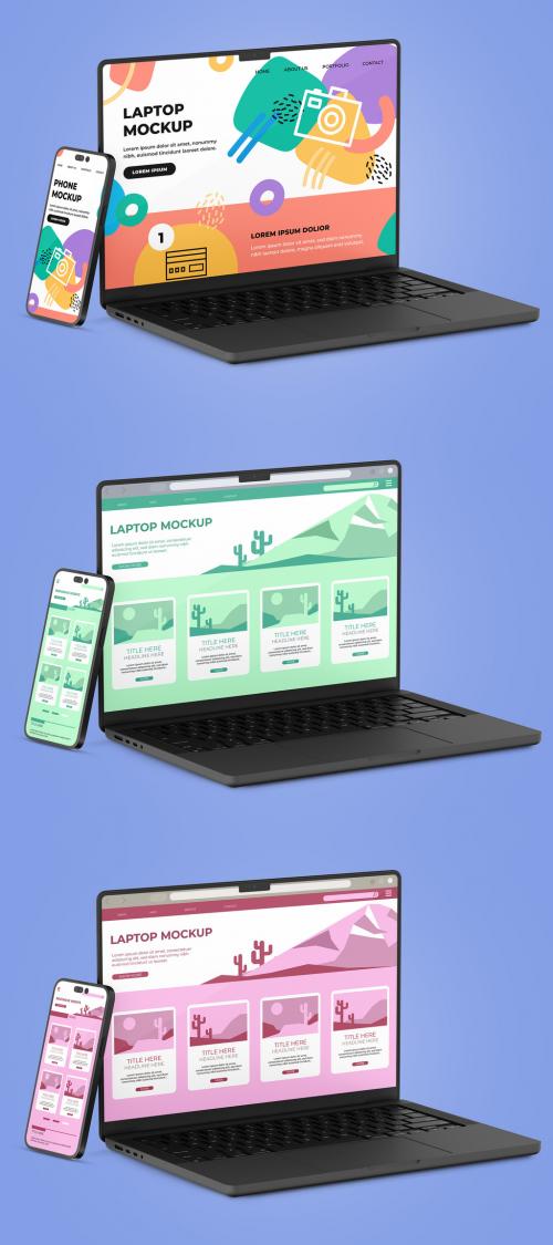 Laptop and Smartphone Mockup 582738836