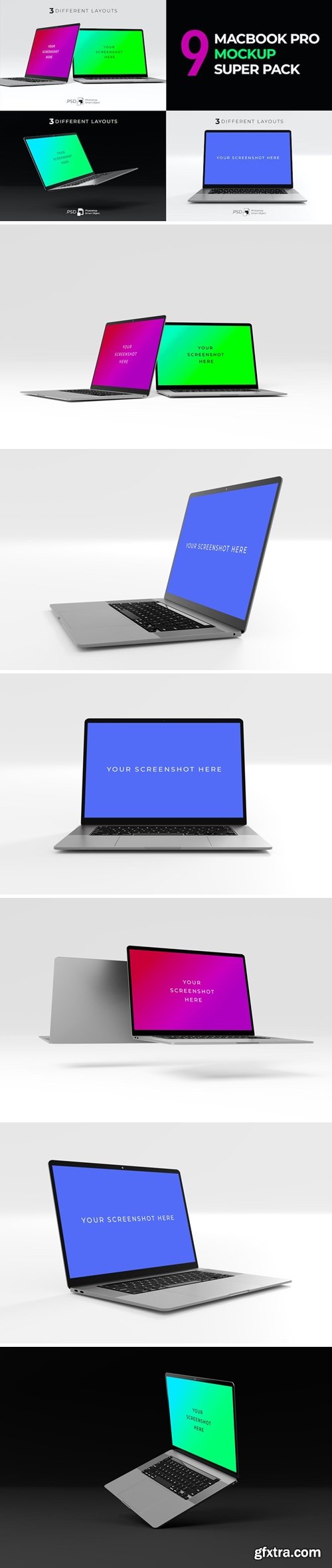 Macbook Pro Mockup Super Pack FXB43JN