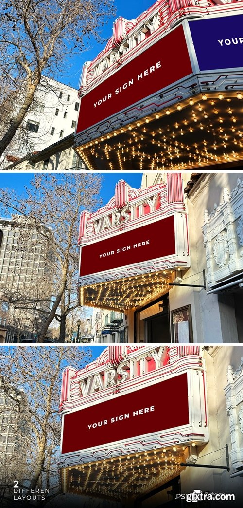 Theater Sign Mockup UH67MCD