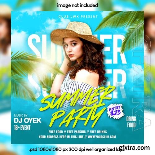 PSD summer party flyer design