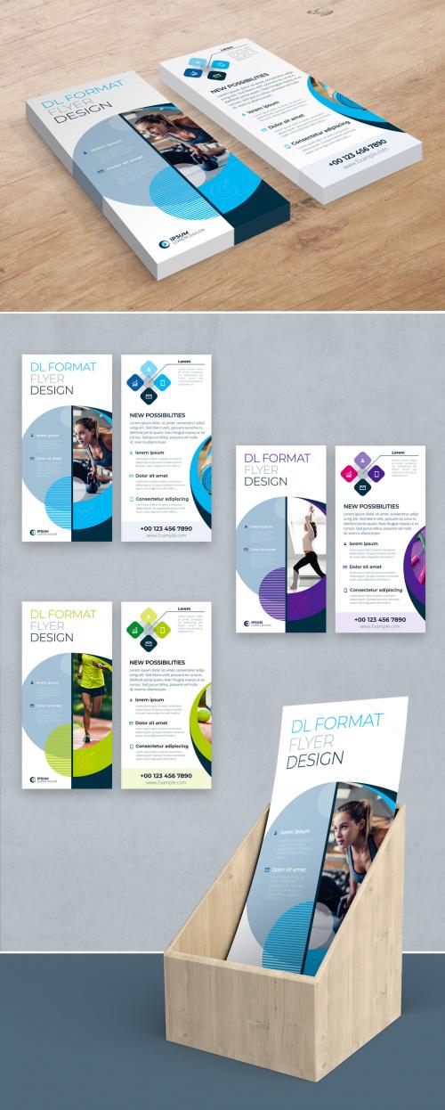 Business Flyer Layout with Blue Circle Elements 409082126