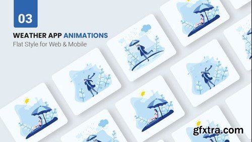 Videohive Weather App Onboarding App Screens Animation - Flat Concept 45631389