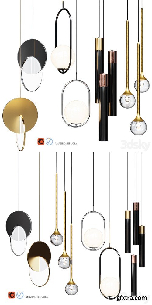 Four Pendant Lights amazing set vol.4