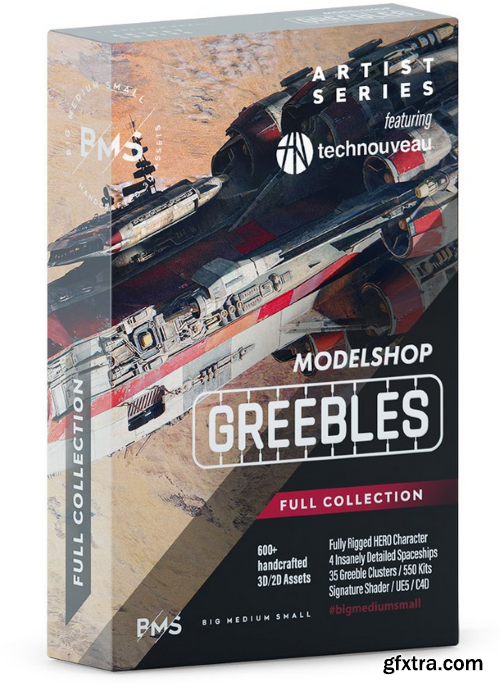 BigMediumSmall - Modelshop Greebles Collection Bundle [Blender - C4D - UE5 - FBX OBJ]