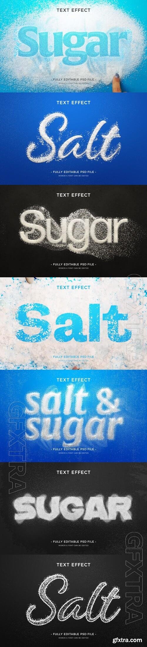 PSD sugar and salt text effect