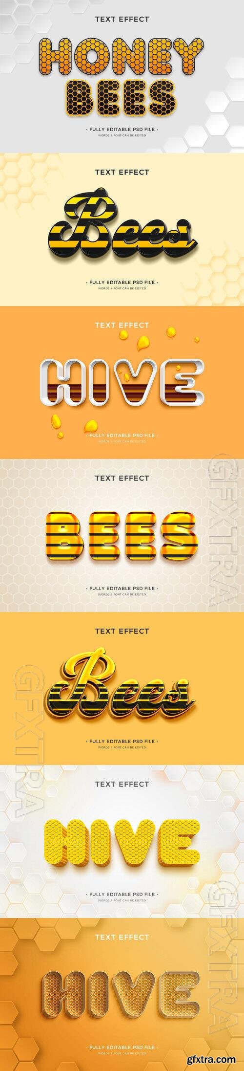 PSD honey bee text effect