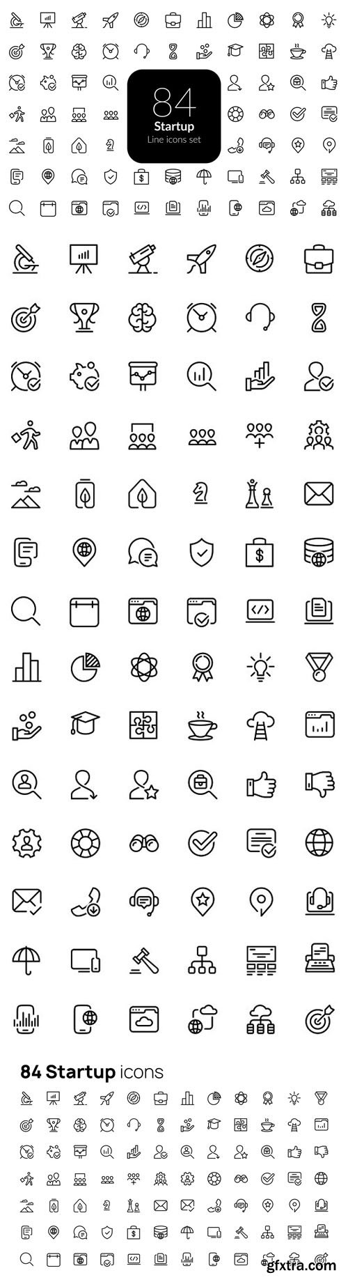 84 Startup Line Icons