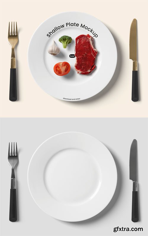 Realistic Shallow Plate - PSD Mockup Template