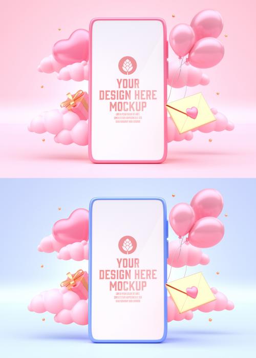 Love Concept with Smartphone Mockup 586519250