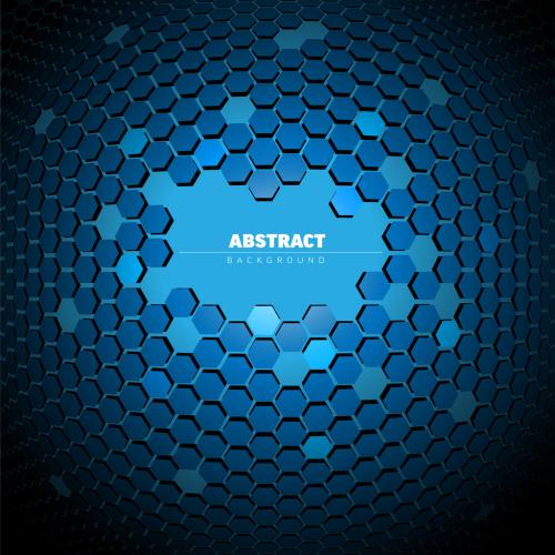 Abstract blue background made from hexagons with place for your text 581767519