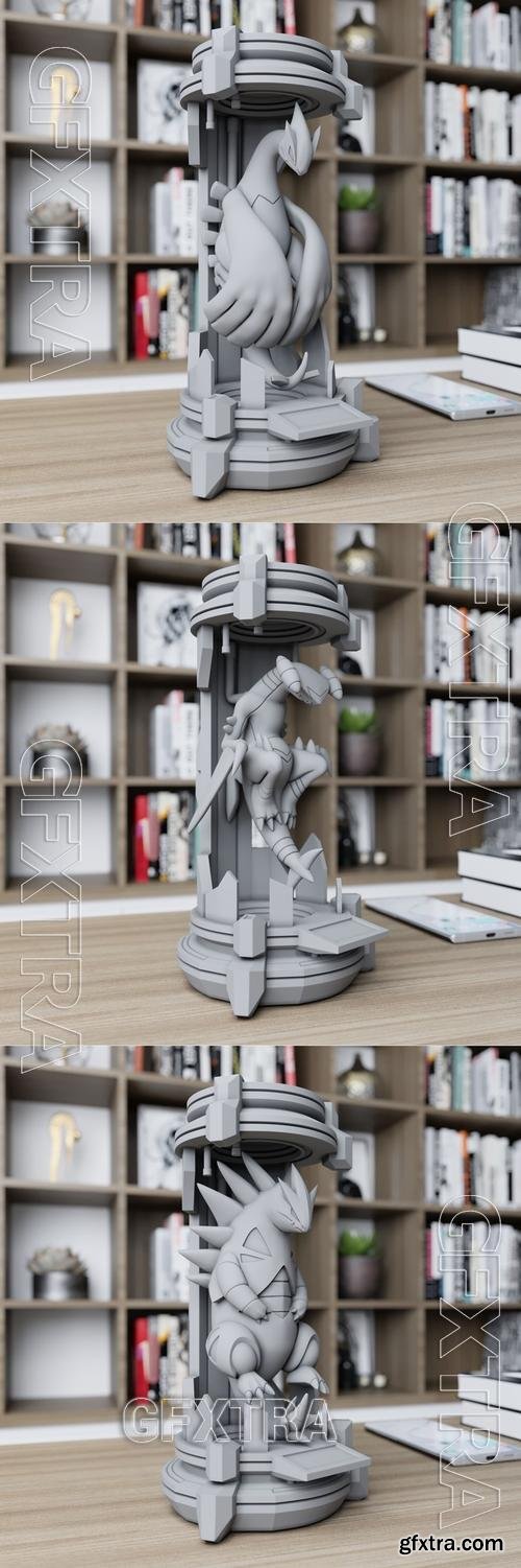 Mewtwo and Lugia and Garchomp and Tyranitar in the lab from pokemon &ndash; 3D Print Model