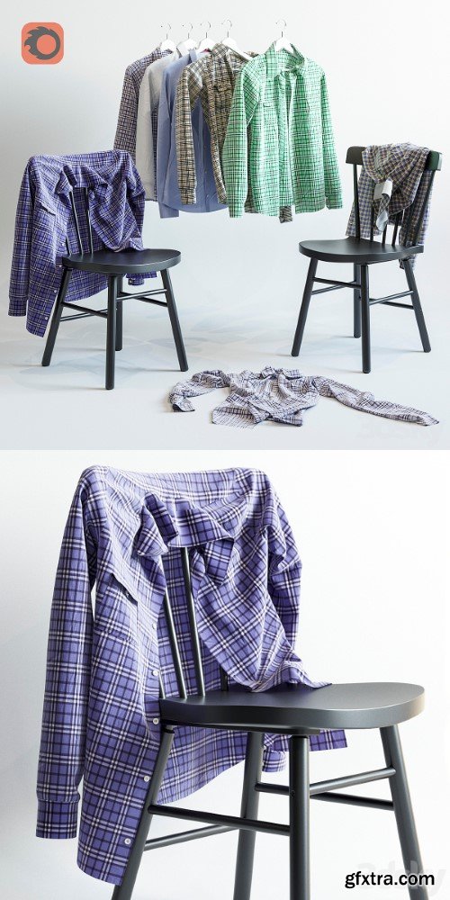 A set of men\'s shirts and chair IKEA NORRARYD