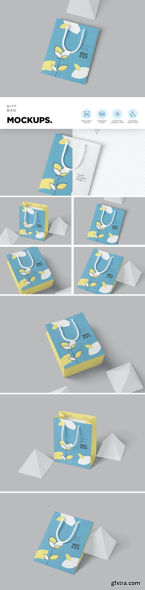 Paper Gift Bag Mockups FUQTTUY