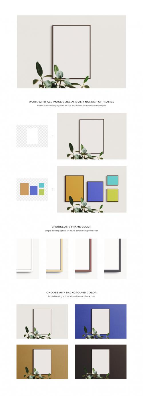 Interior Frame Wall Art Poster Indoor Mockup Template 584724404