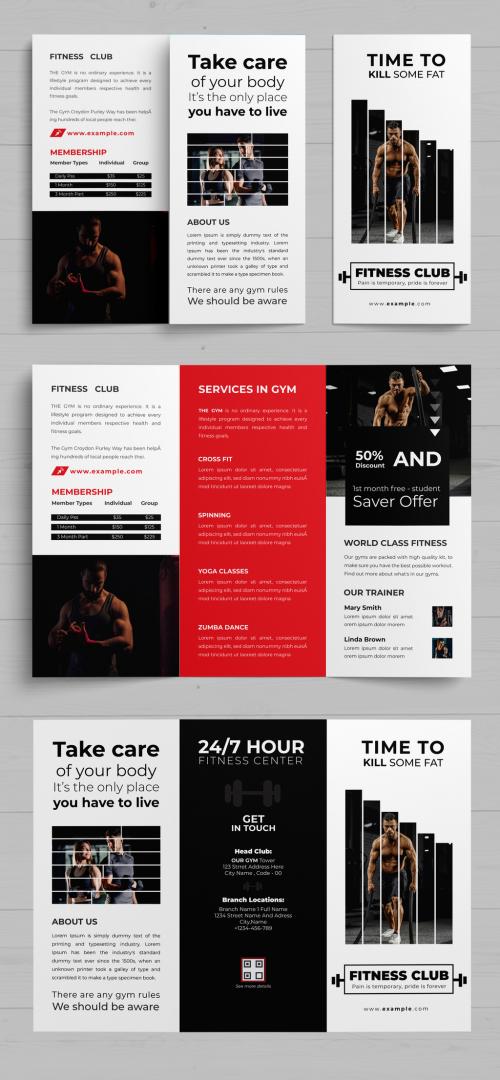 Gym Trifold Brochure Design Template 582951144