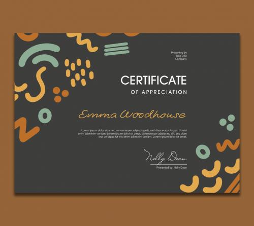 Certificate with Swirl and Shape Design 572090062