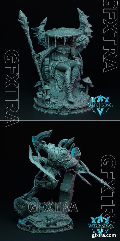 Witchsong Miniatures - Fungal Queen and Warhorde Construct &ndash; 3D Print Model