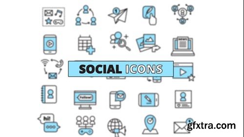 Videohive 25 Clean Social Icons 45655218