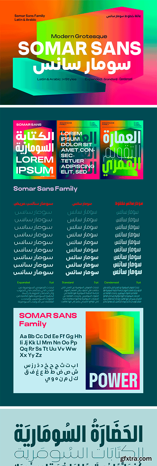 Somar Sans Font Family - Latin &amp; Arabic