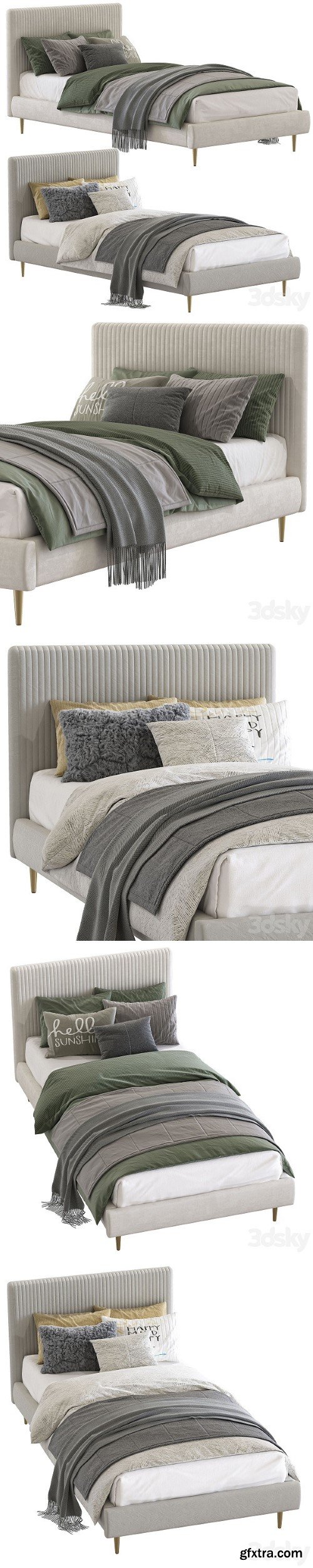 Roar Rabbit Pleated Upholstered Bed 213