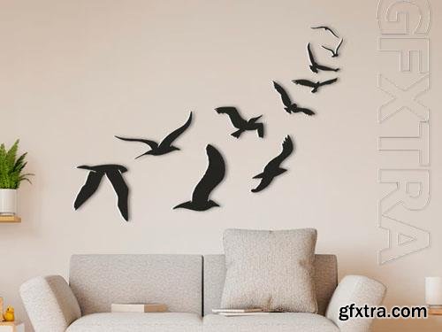 Migrating Birds 3D Printed Wall Art - Home Decor