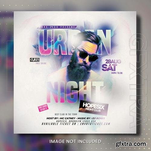 PSD urban night club event flyer