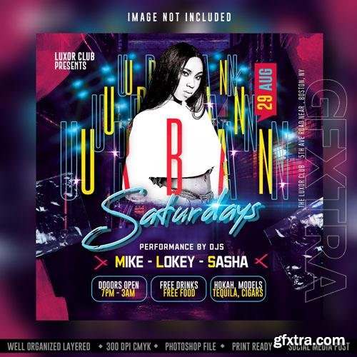 PSD night club flyer after work flyer template