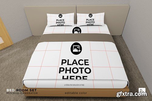 Bed Room Set Mockup