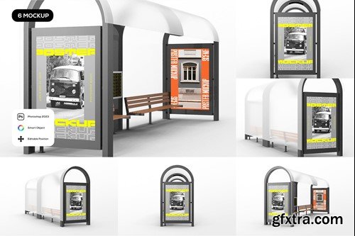 Bus Stop Poster Billboard Mockup