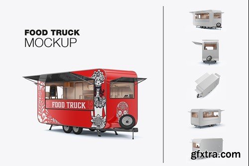 Set Food Trailer Mockup