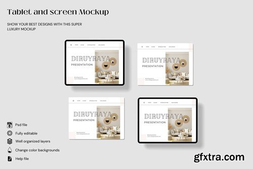 Tablet and Screen Mockup