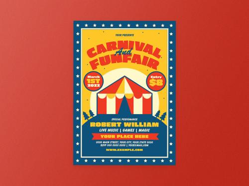 Carnival and Funfair Party Flyer Layout 404582017