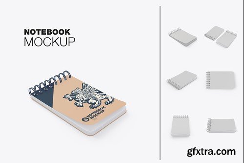 Set Small Notebook Mockup