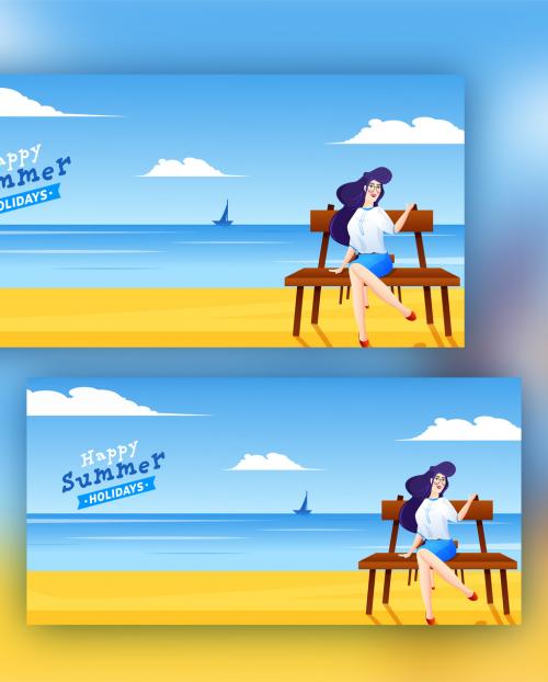 Summer Holidays Web Banner Layouttravel Web Banner 424266478