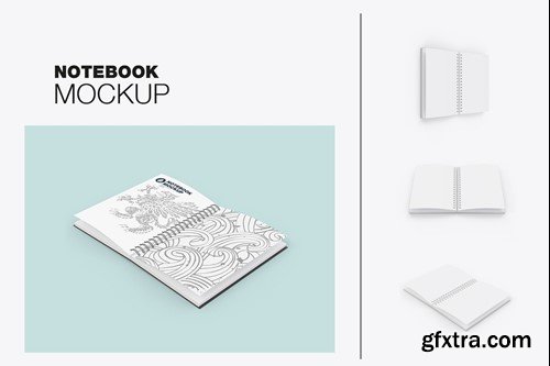 Set Opened Notebook Mockup