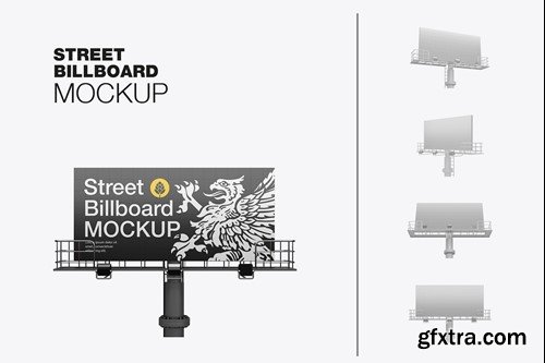 Set Outdoor Billboard Mockup