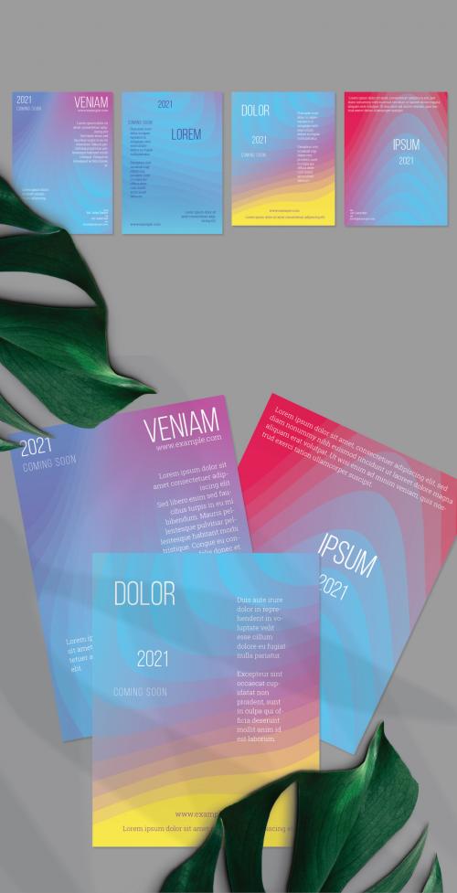 Flyer Layout with Futuristic Wavy Gradient Blend Shapes 582827268